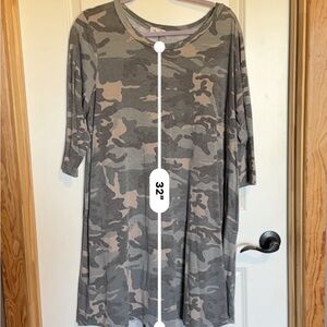 Camo Print Tunic‎ Dress Size Large